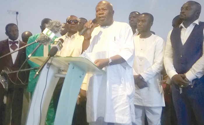  Dr Amoako Tuffour speaking  on behalf of the awardees after the presentations     